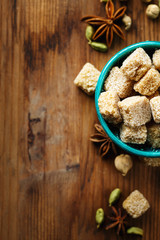 Brown sugar and spices cardamom and anise