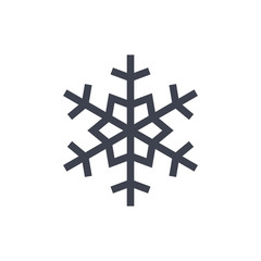 Obraz premium Snowflake icon. Gray silhouette snow flake sign, isolated on white background. Flat design. Symbol of winter, frozen, Christmas, New Year holiday. Graphic element decoration. Vector illustration