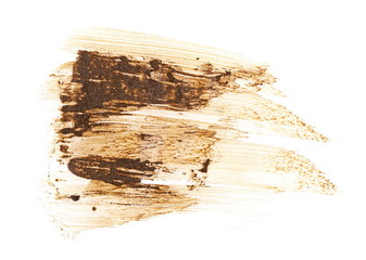 drops of mud sprayed isolated on white background, with clipping path