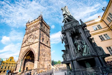 Foto op Canvas View on the Charles monument and bridge tower in the old town of Prague © rh2010
