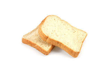 Slices of bread on white