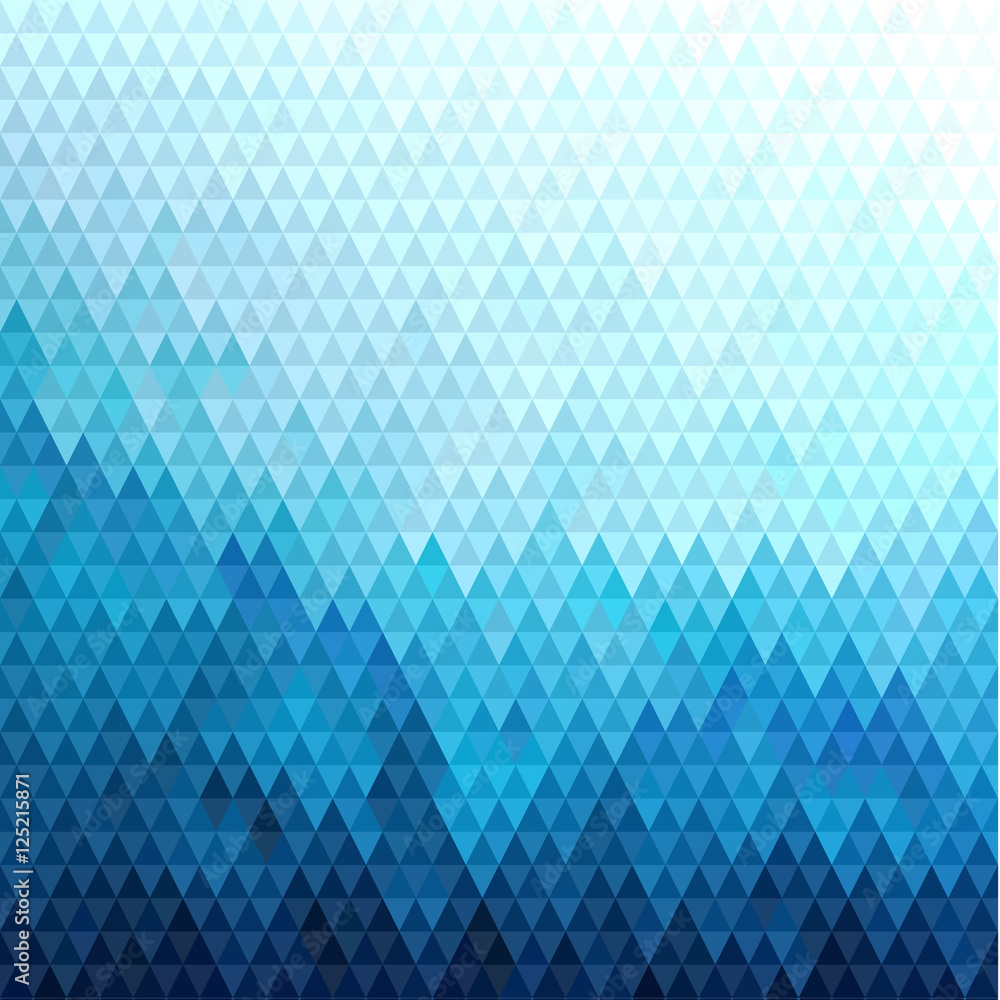 Wall mural abstract blue triangles pattern geometric background - eps10 vector