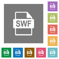 SWF file format square flat icons