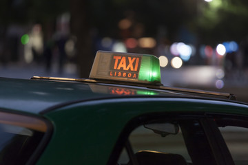 Taxi car, Lisbon - selective focus