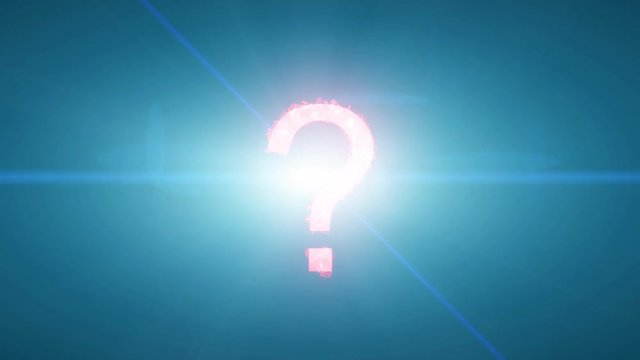 Question mark exploding forming letters numbers transition idea help faq answer