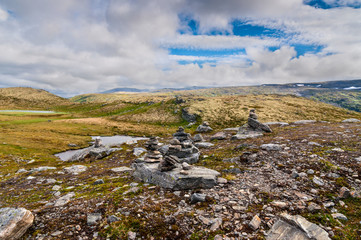 Mountain scenery - cairn