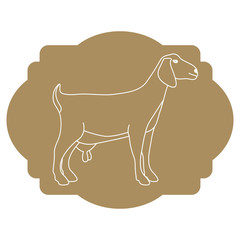 Goat icon. Livestock animal life nature and fauna theme. Isolated design. Vector illustration