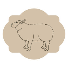 Lamb icon. Livestock animal life nature and fauna theme. Isolated design. Vector illustration