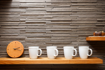 coffee cup on the shelf