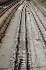Fototapeta premium Schienen mit Weichen