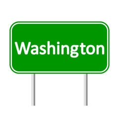 Washington green road sign.