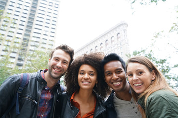Portrait of multi-ethnic friends in New york