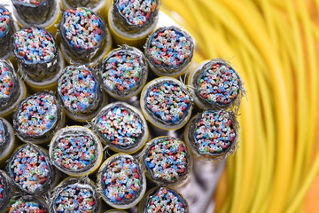 Electrical and Telecommunication Cables Close Up