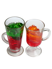 Cocktail in a glass on white background