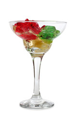 Cocktail in a glass on white background