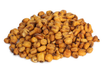 Cooked salt nuts on a white background