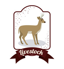 Deer icon. Livestock animal life nature and fauna theme. Isolated design. Vector illustration