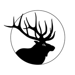 deer head vector illustration black silhouette