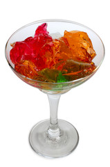 Cocktail in a glass on white background