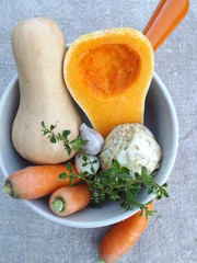 Ingredients for pumpkin soup