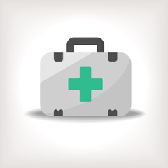 Fototapeta premium First aid kit flat icon. Health care.