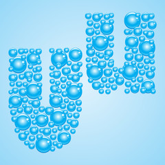 Bubbles in blue. Alphabet of bubbles. Eps 10.