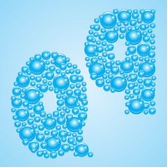 Bubbles in blue. Alphabet of bubbles. Eps 10.