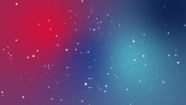 Galaxy night sky animation with shining light particle stars flickering on colorful blue teal pink gradient background.