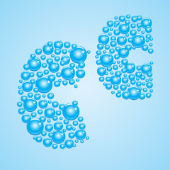 Bubbles in blue. Alphabet of bubbles. Eps 10.