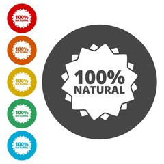 100% natural icon 