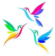 Stylized Birds - Hummingbirds