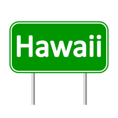 Hawaii green road sign