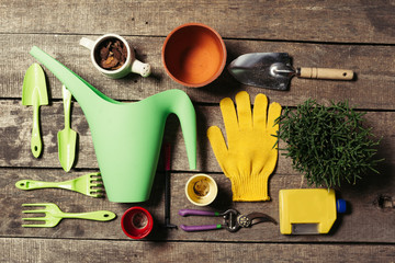 composition of garden tools