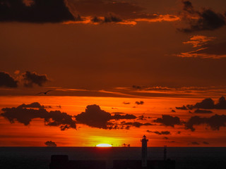 ciel avant coucher de soleil côte d'opale