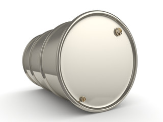 3D rendering Shiny chrome barrel