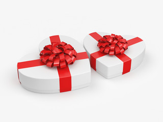 3D rendering White boxes heart