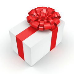 3D rendering White gift box