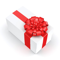3D rendering White gift box
