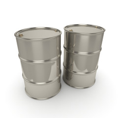 3D rendering Many chrome barrels