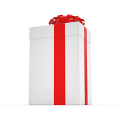 3D rendering White gift box