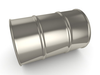 3D rendering Shiny chrome barrel