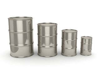 3D rendering Set chrome barrels