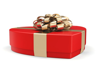 3D rendering Red heart box