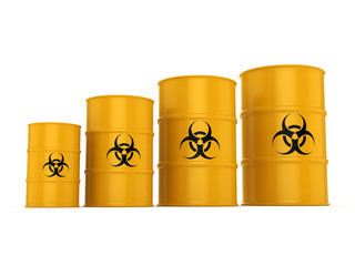 3D rendering biohazard barrels