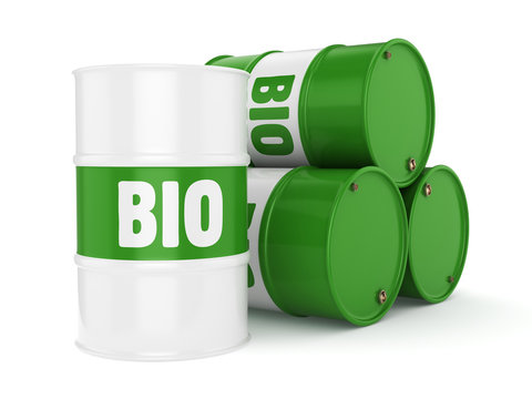 3D rendering barrel of biofuels