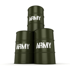 3D rendering army barrels