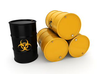 3D rendering biohazard barrels