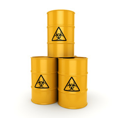 3D rendering biohazard barrels