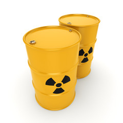3D rendering radioactive barrels © apopium