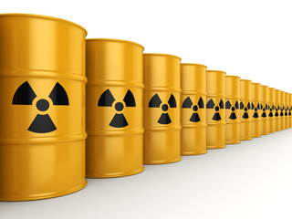 3D rendering radioactive barrels © apopium